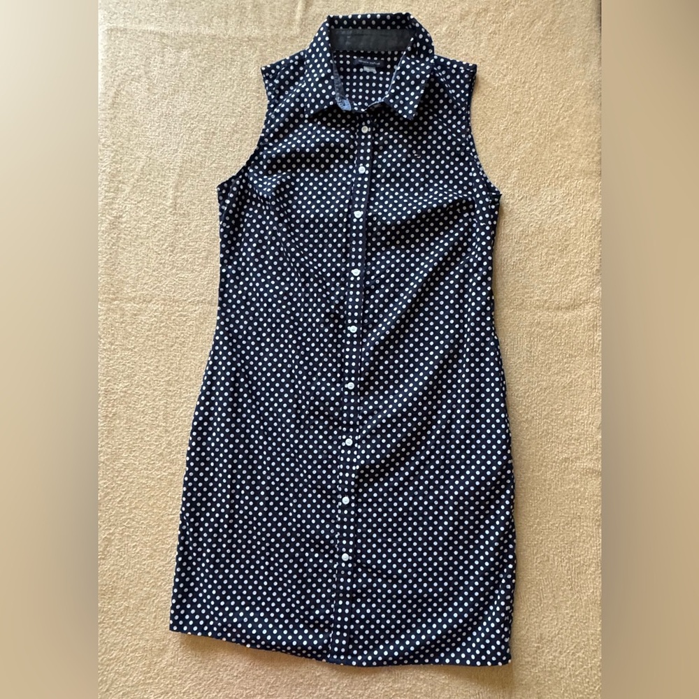 Tommy Hilfiger Navy and White Polka Dot Dress